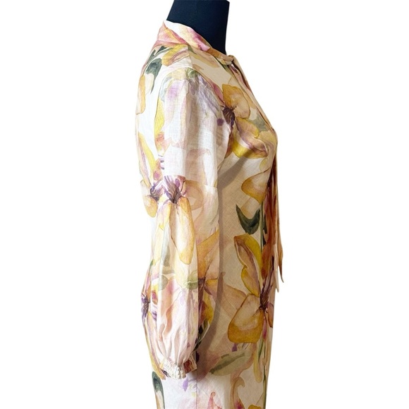 MPM Linen Floral Long Sleeve Maxi Dress - Picture 5 of 9